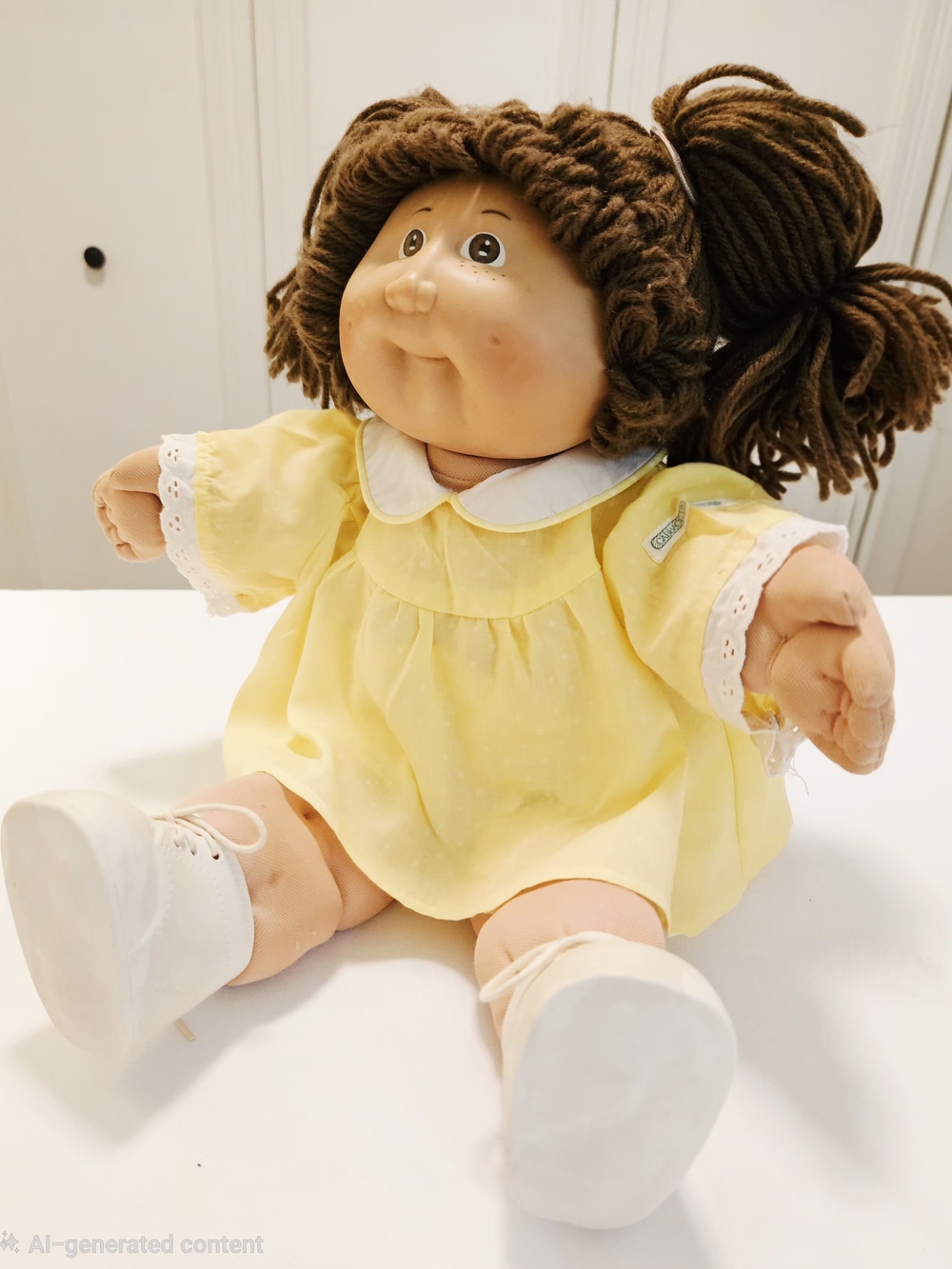 Vintage Cabbage Patch Kid Doll Purchased in 1983 Polka Dot Yellow Dress